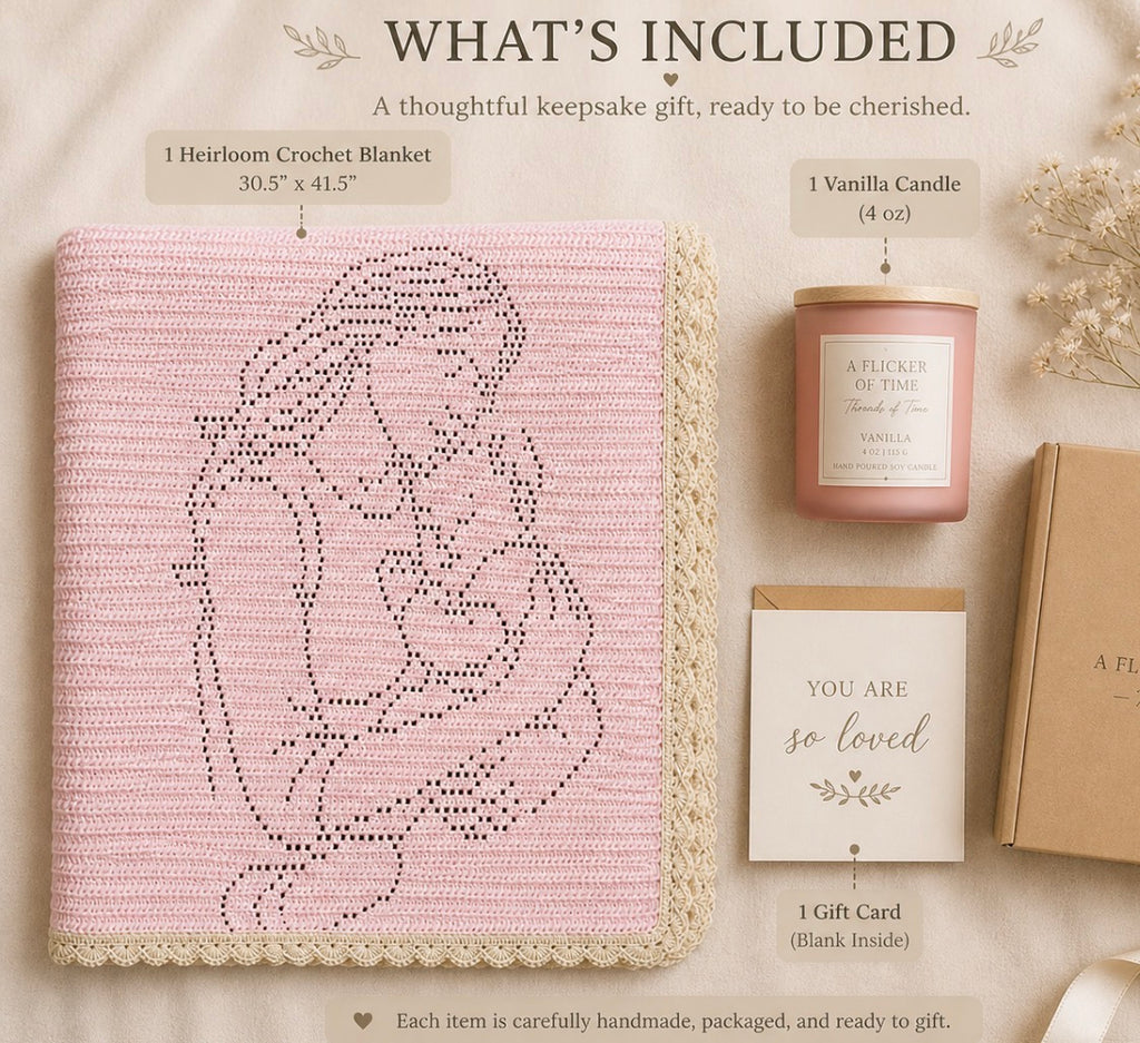 Embrace of Love Heirloom Baby Blanket | Handmade Crochet Baby Gift