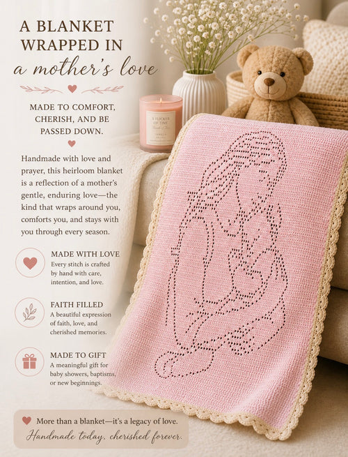 Embrace of Love Heirloom Baby Blanket | Handmade Crochet Baby Gift