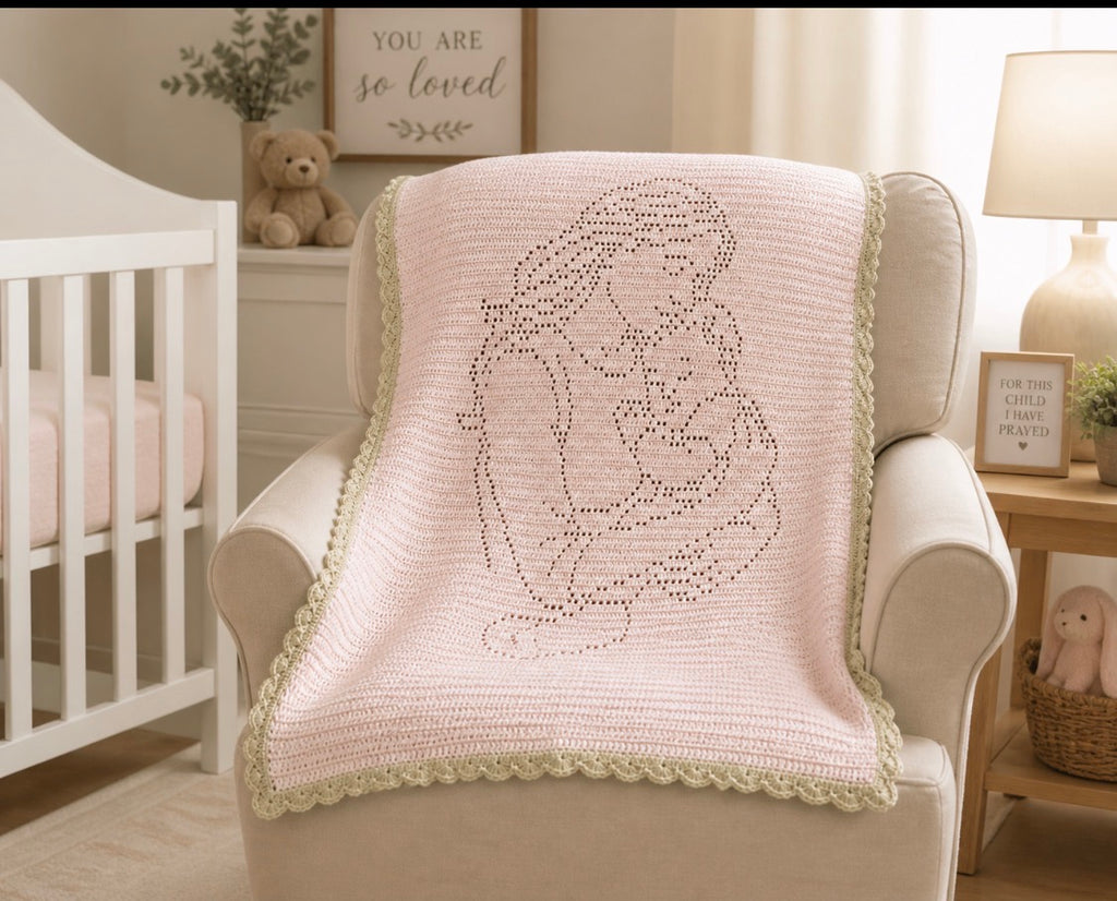 Embrace of Love Heirloom Baby Blanket | Handmade Crochet Baby Gift